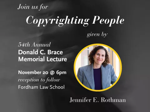 Donald C. Brace Memorial Lecture given by Professor Jennifer E. Rothman of the University of Pennsylvania