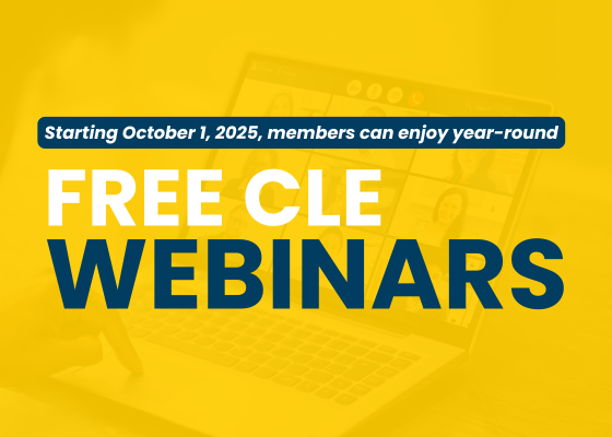 FREE CLE Webinars For Members